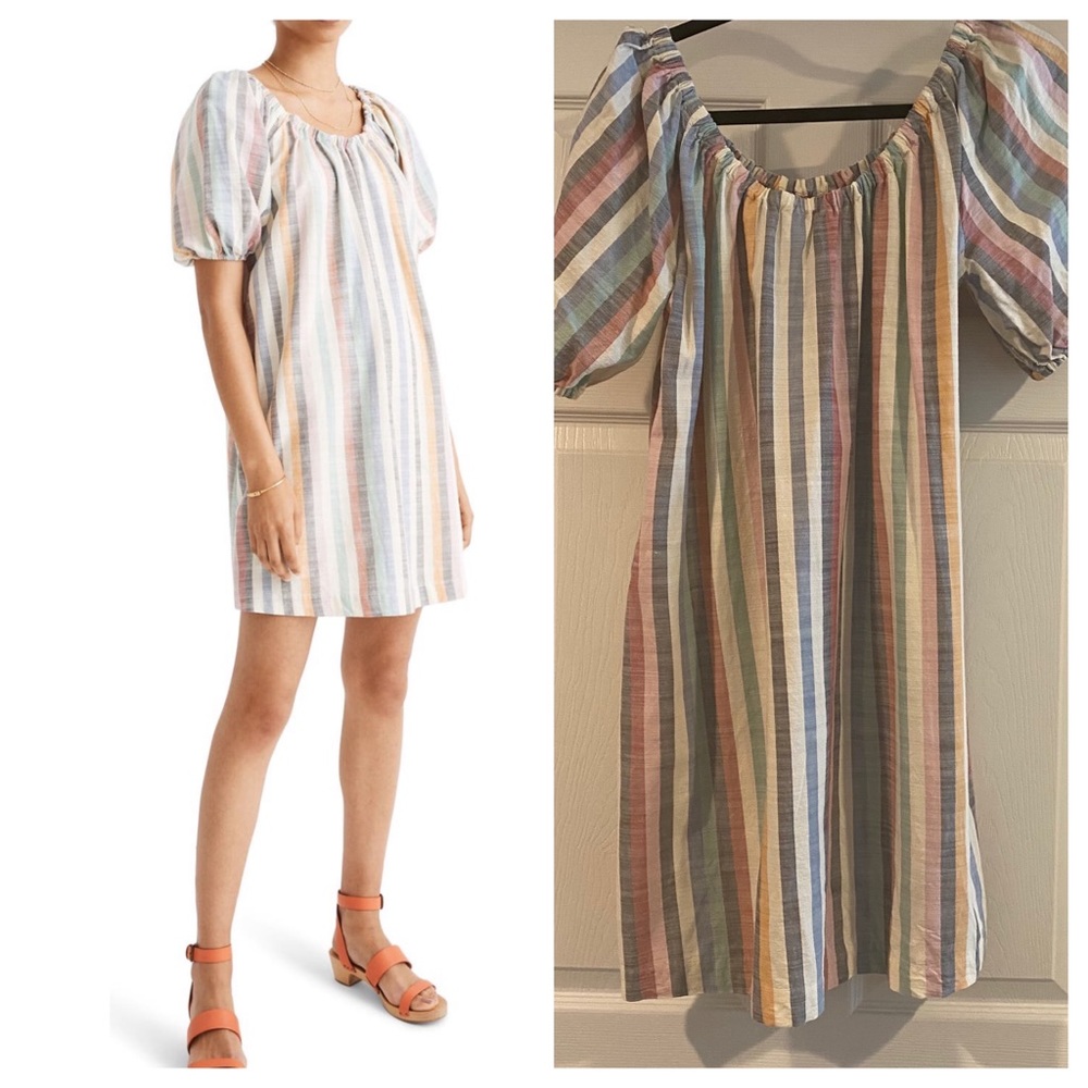NWOT Madewell Rainbow Striped Dress